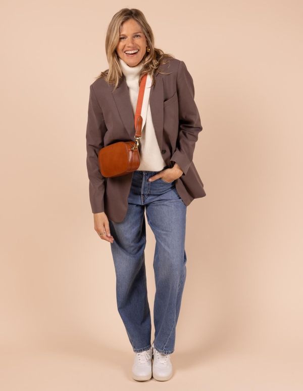 O My Bag Maya Cognac Classic Leather  (OMB-E188BV) - MerkenOutlet