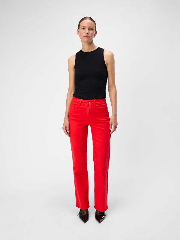 Object Marina MW Twill Jeans Flame Scarlet  (23037484-flame scarlet) - MerkenOutlet