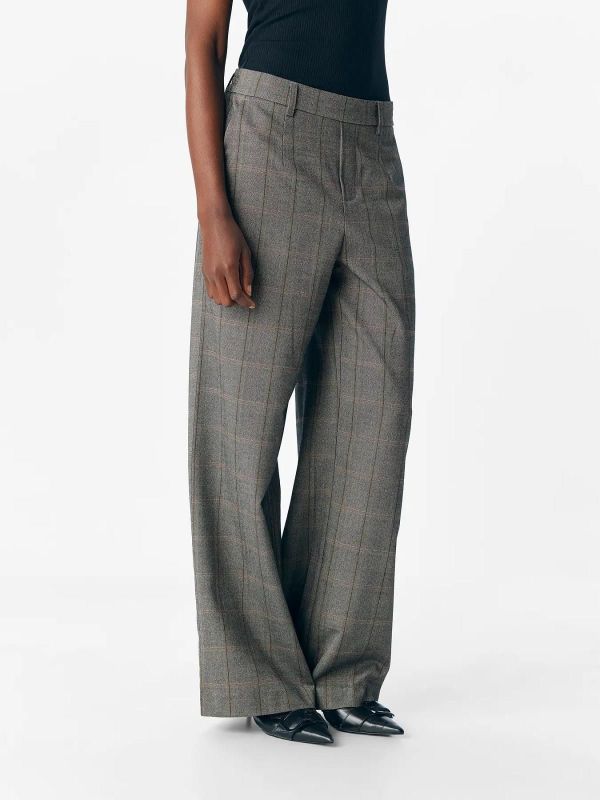 Object Lisa Wide Pant Black Humus Tannin  (23040544 black humus tannin) - MerkenOutlet