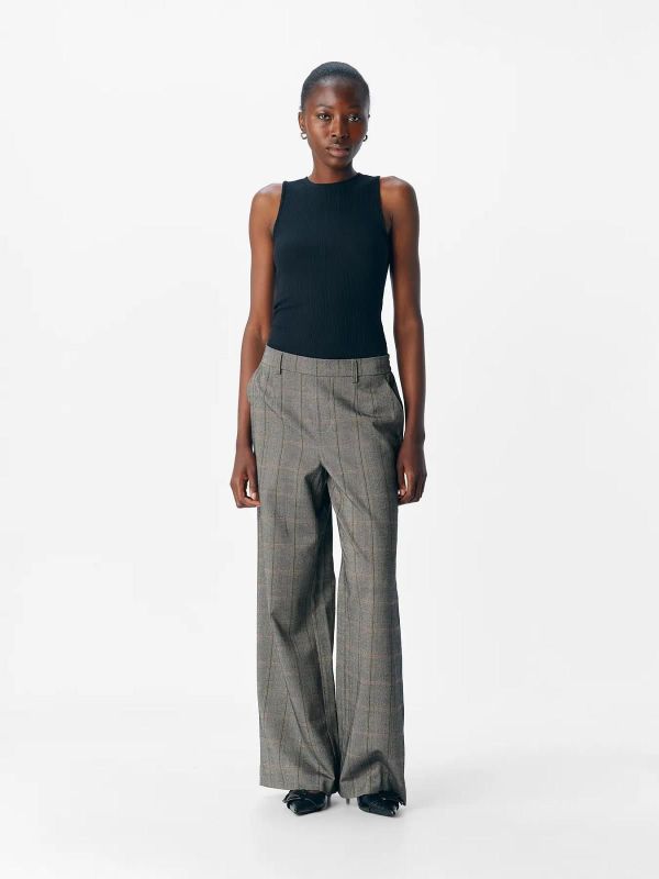 Object Lisa Wide Pant Black Humus Tannin  (23040544 black humus tannin) - MerkenOutlet