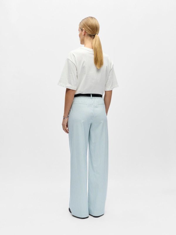 Object Lisa Wide Pant Cloud Dancer/Winter Sky  (23040544 cloud dancer/WINTER SKY) - MerkenOutlet