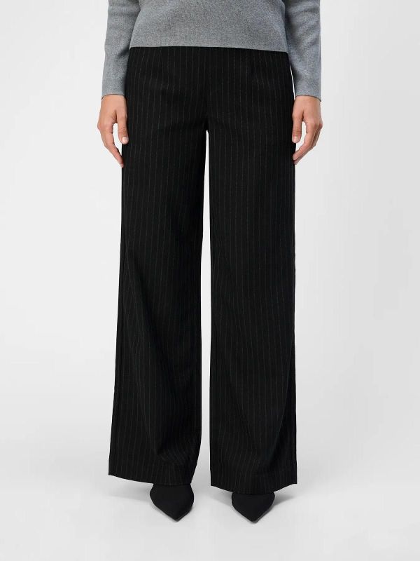 Object Lisa Wide Pant Black/Grey  (23040544 black grey) - MerkenOutlet