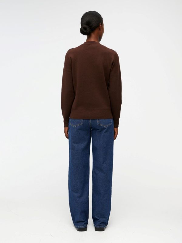 Object Reynard L/S High Knit Pullover Java  (23040944-java) - MerkenOutlet