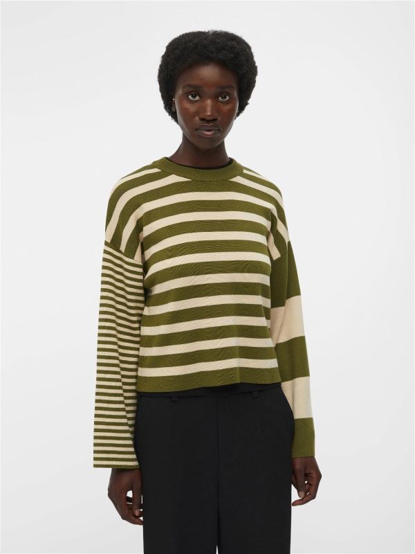 Object Carol L/S Knit Pullover Mayflay-Birch  (23043171-mayflay) - MerkenOutlet