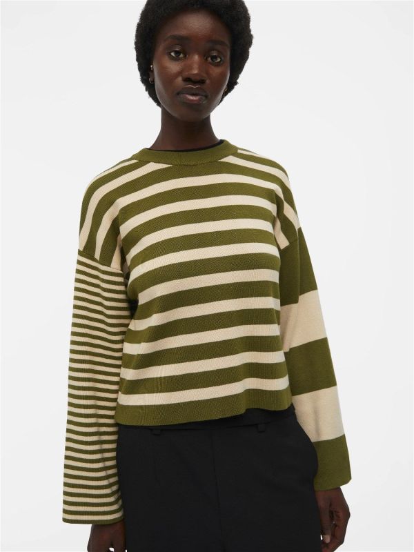 Object Carol L/S Knit Pullover Mayflay-Birch  (23043171-mayflay) - MerkenOutlet