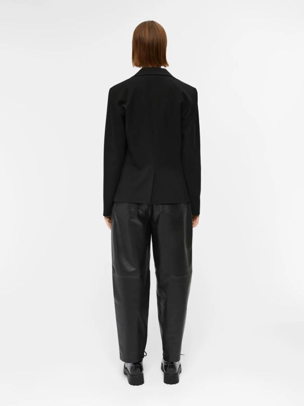 Object Lisa L/S Button Blazer Black  (23043420-black) - MerkenOutlet