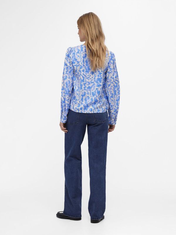 Object Nebi L/S Top Palace Blue - Sandshell  (23043692-palace blue) - MerkenOutlet