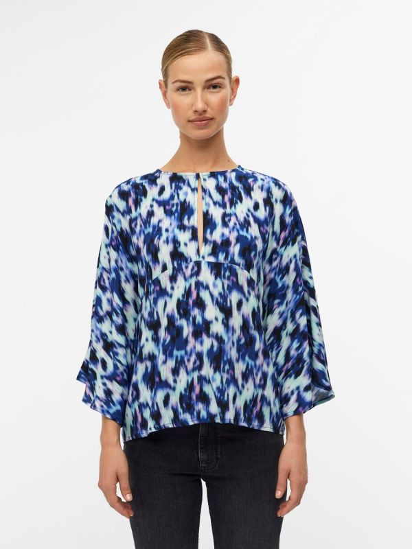 Object Lunia 3/4 Top Amparo Blue-White  (23043831-amparo) - MerkenOutlet