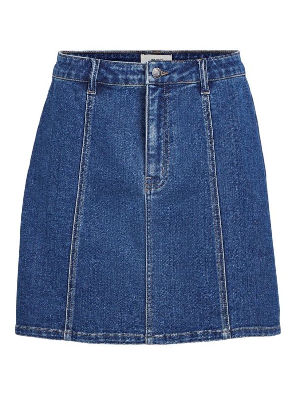 Object Carol Denim Skirt Medium Blue Denim  (23044412-medium blue denim) - MerkenOutlet