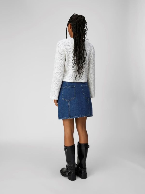 Object Carol Denim Skirt Medium Blue Denim  (23044412-medium blue denim) - MerkenOutlet