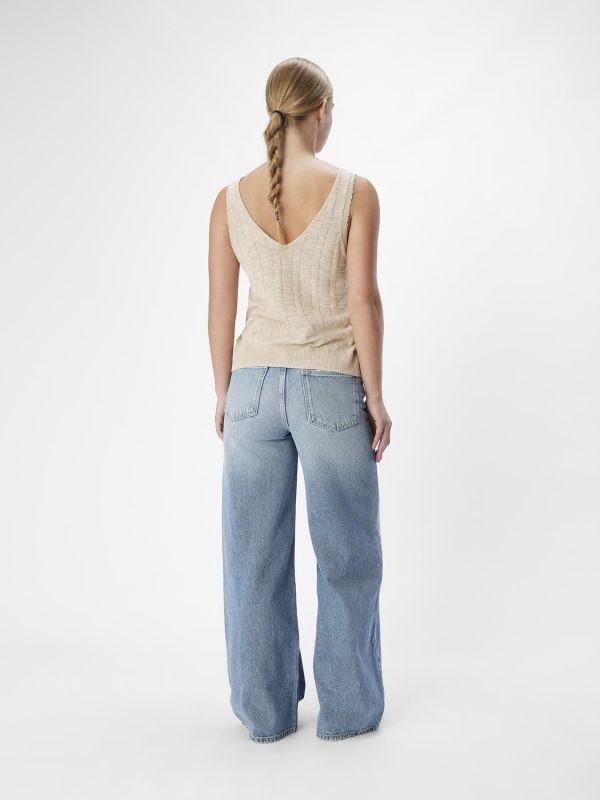 Object Dimka RE S/L Knit Top Sandshell  (23044553-sandshell) - MerkenOutlet