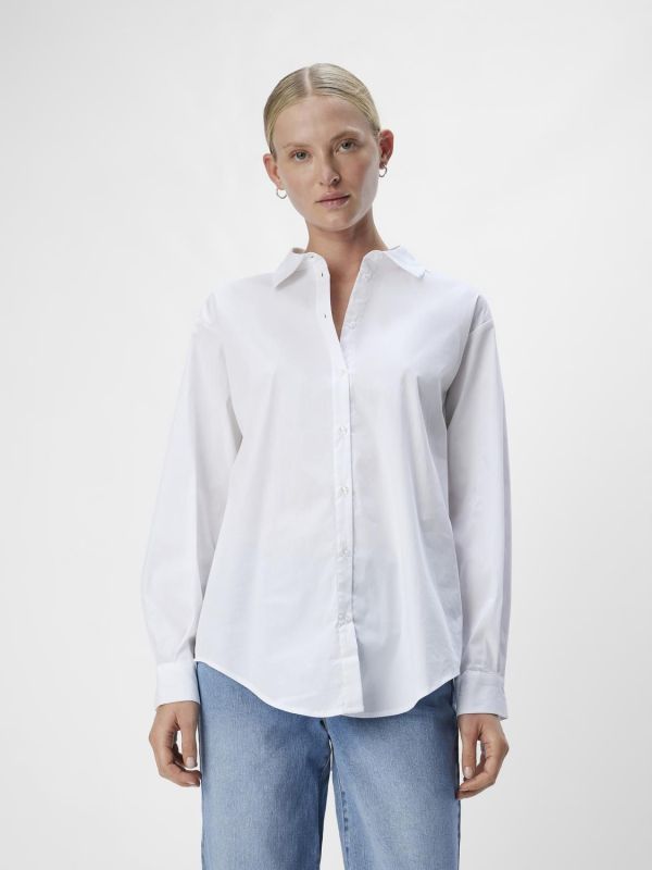 Object Tutta LO L/S Shirt White  (23044666-white ) - MerkenOutlet