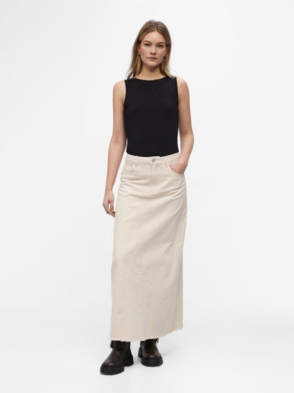 Object Glory Harlow Long Twill Skirt Sandshell  (23045124-sandshell) - MerkenOutlet
