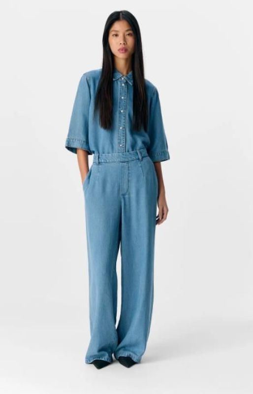 Object Frame Lisa Wide MW Pants Light Blue Denim  (23045548 light blue denim) - MerkenOutlet
