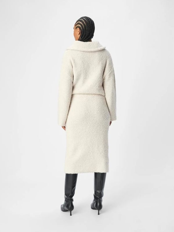 Object Tolatya Knit Midi Skirt White Sand  (23045605 white sand) - MerkenOutlet