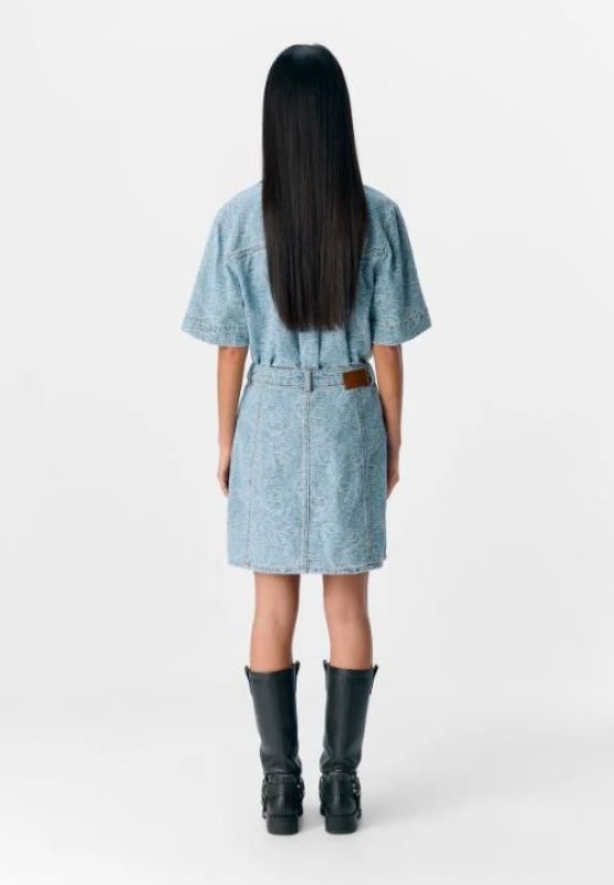 Object Mirwa RE MW Short Denim Skirt Light Blue  (23046422 light blue) - MerkenOutlet