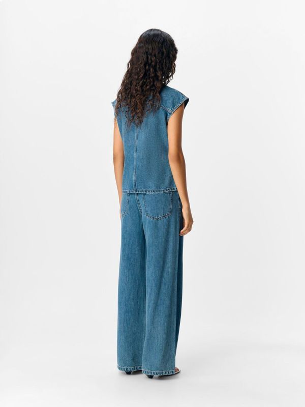 Object Moji Divona MW Wide Jeans Medium blue Denim  (23047248 medium blue) - MerkenOutlet