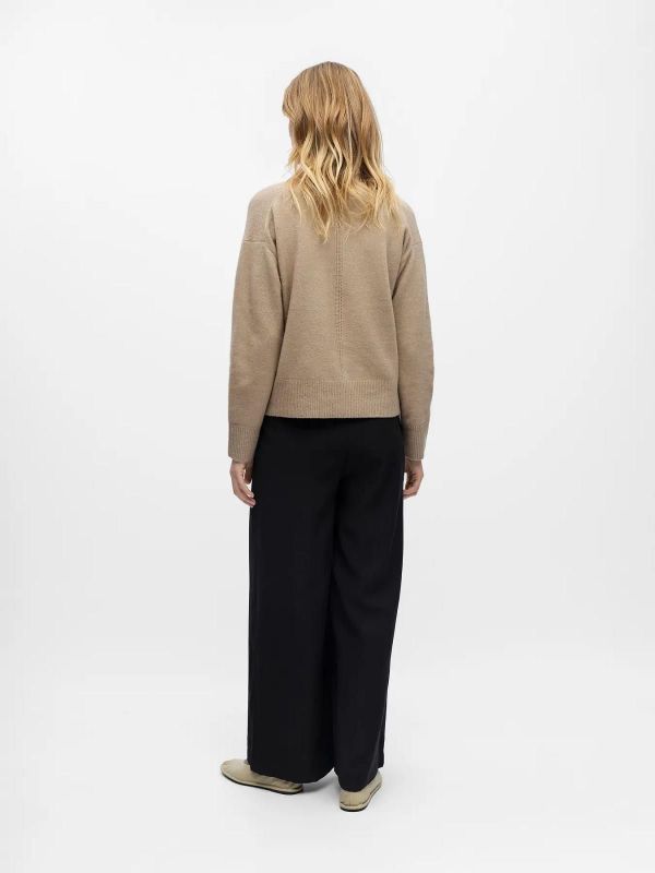 Object Juno L/S LO V-Neck Knit Cardigan Desert Taupe  (23047778 DESERT TAUPE) - MerkenOutlet
