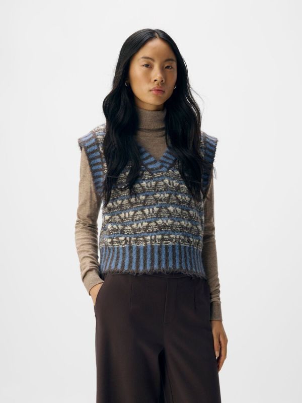 Object Nunu S/L RE Knit Vest Baby Lavender  (23047915  BABY LAVENDER) - MerkenOutlet