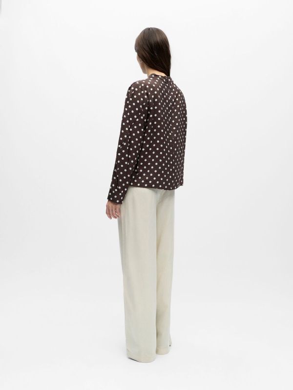 Object Hali L/S RE Highneck Top Seal Brown  (23047943) - MerkenOutlet