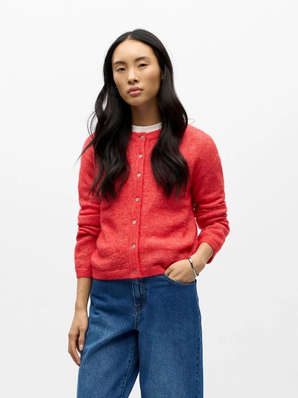 Object Agate L/S RE Knit Cardigan Poinsettia  (23048120 POINSETTIA) - MerkenOutlet