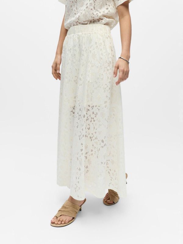 Object Bianca MW Long Skirt White Sand  (23048139 WHITE SAND) - MerkenOutlet