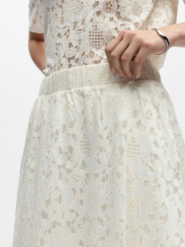 Object Bianca MW Long Skirt White Sand  (23048139 WHITE SAND) - MerkenOutlet