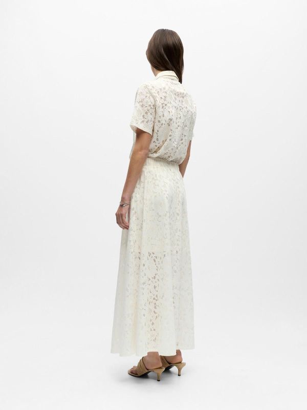 Object Bianca MW Long Skirt White Sand  (23048139 WHITE SAND) - MerkenOutlet