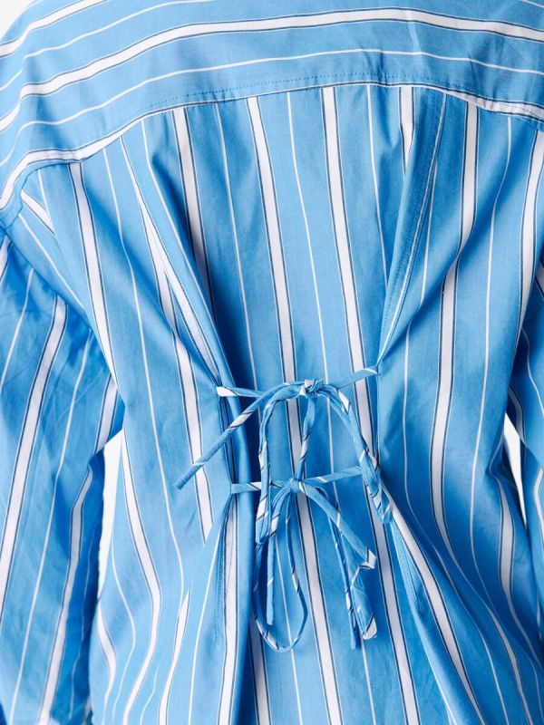 Object Kimberly L/S LO Shirt Cornflower Blue Stripes White  (23048211 CORNFLOWER BLUE) - MerkenOutlet