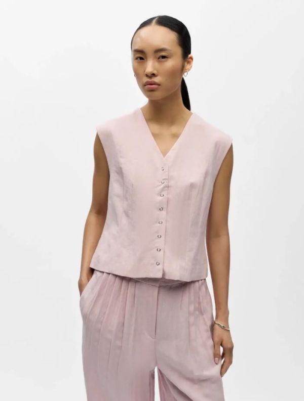 Object Molly S/L RE Waistcoat Pale Lilac  (23048791 PALE LILAC) - MerkenOutlet