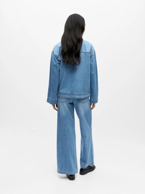 Object Rosie RE L/S Overshirt Light Blue Denim  (23048109 LIGHT BLUE DENIM) - MerkenOutlet