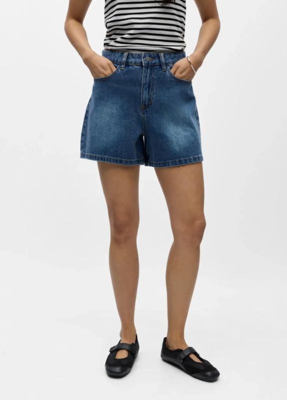 Object Andrea HW Shorts Medium Blue Denim  (23048681 Medium Blue Denim) - MerkenOutlet