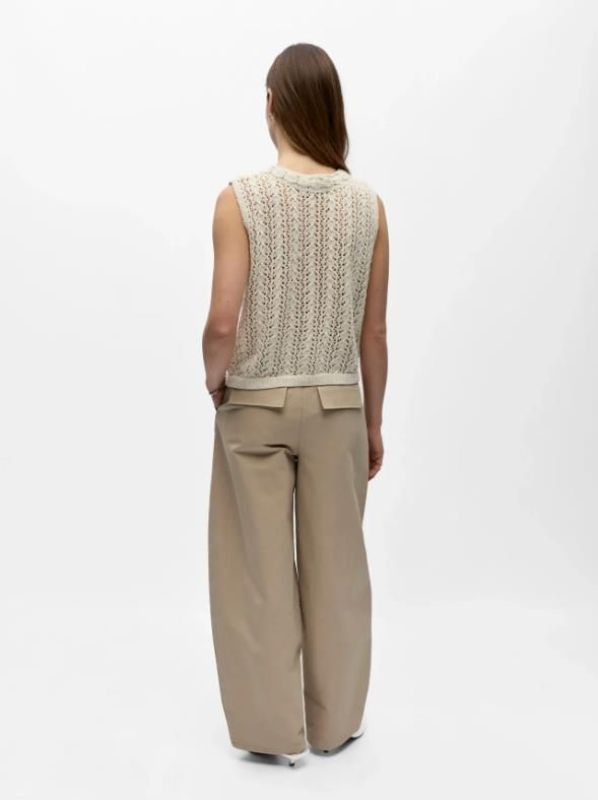 Object Jolin S/L RE Knit Top Birch  (23048715 BIRCH) - MerkenOutlet