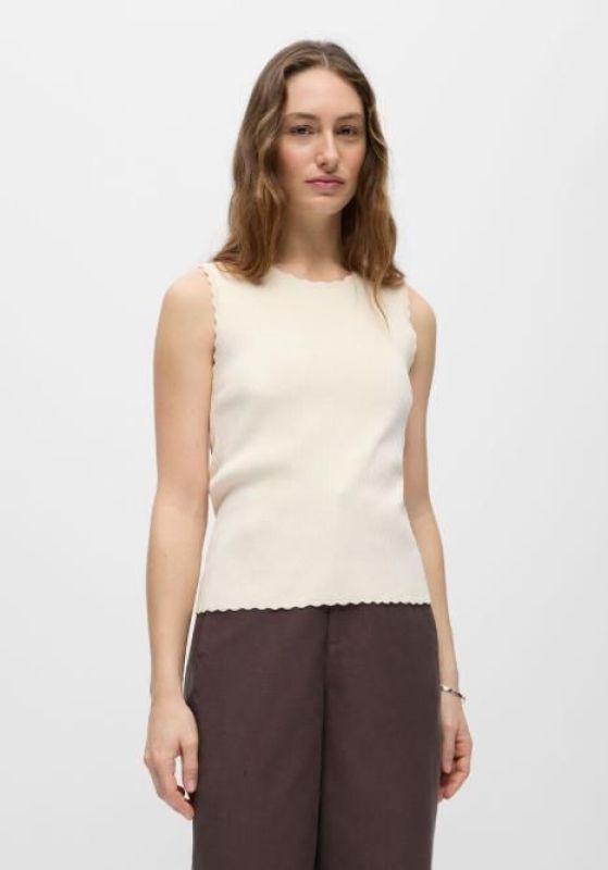 Object Kelly S/L Re O-Neck Top Div Birch  (23048818 BIRCH) - MerkenOutlet