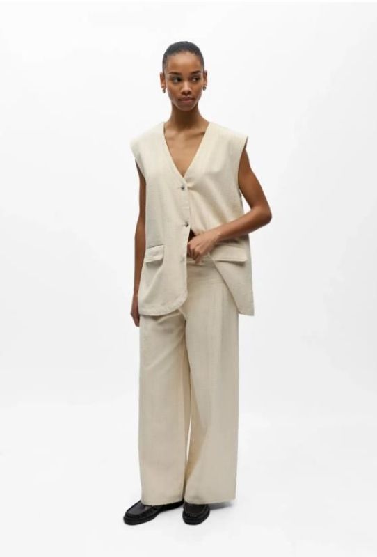 Object Bella HW Wide Pant Birch  (23049347 Birch) - MerkenOutlet