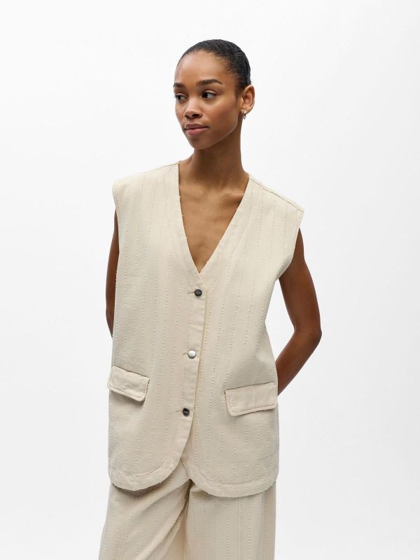 Object Bella Waistcoat Birch  (23049348 BIRCH) - MerkenOutlet