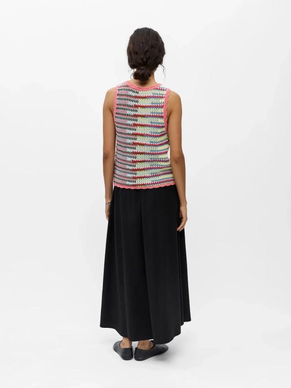 OBJ Miss S/L RE Knit Top Begonia Pink Multi Color  (23049491 Begonia Pink Multi color) - MerkenOutlet