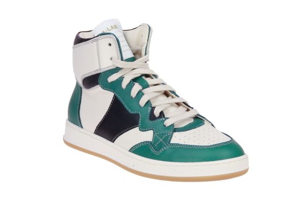 Ocra Beige-Groene Hoge Sneaker  (462-SETA/PANNA) - MerkenOutlet