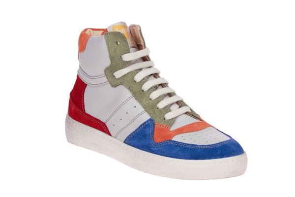 Ocra Grijs-Multi Hoge Sneaker  (D407-GRIGIO) - MerkenOutlet