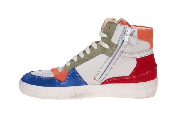 Ocra Grijs-Multi Hoge Sneaker  (D407-GRIGIO) - MerkenOutlet