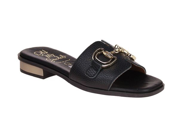 Oh My Sandals Zwarte Slipper  (5592-NEGRO) - MerkenOutlet