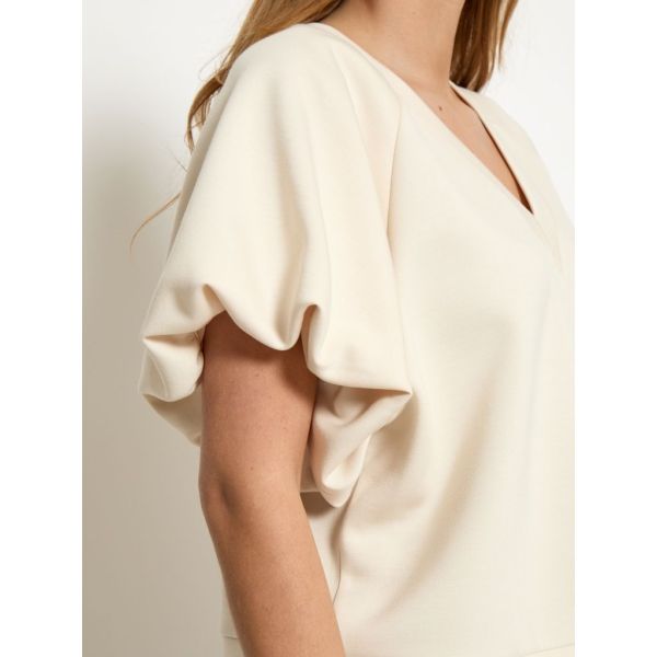 Peppercorn Minnie GRS Ballon Sleeve Blouse Whitecap Grey  (PC8758-0202) - MerkenOutlet