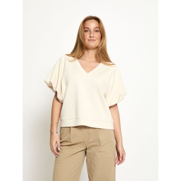 Peppercorn Minnie GRS Ballon Sleeve Blouse Whitecap Grey  (PC8758-0202) - MerkenOutlet