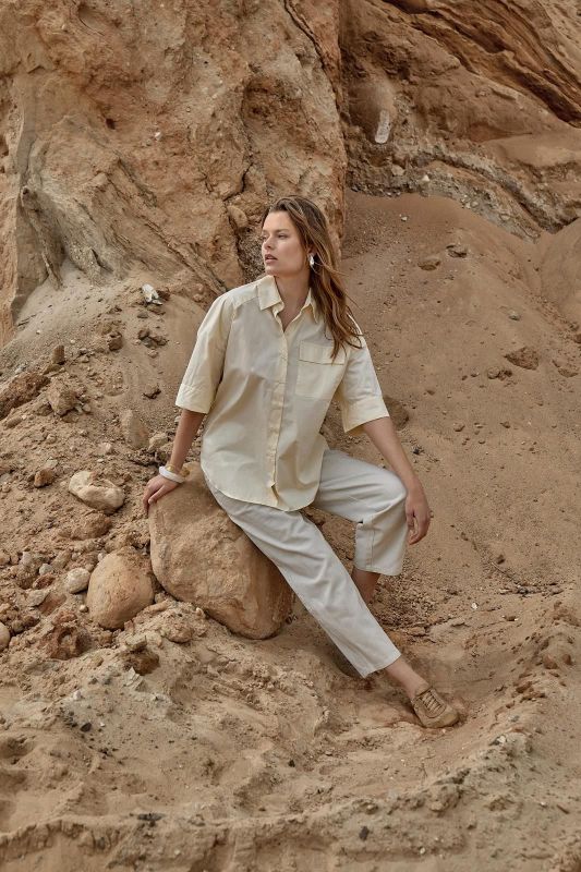 Peppercorn Nedrine Shirt Vanilla Custard  (PC8811-1007) - MerkenOutlet