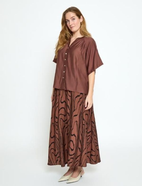 Peppercorn Ida Short Sleeve Shirt Mink Brown  (PC8859-4999) - MerkenOutlet