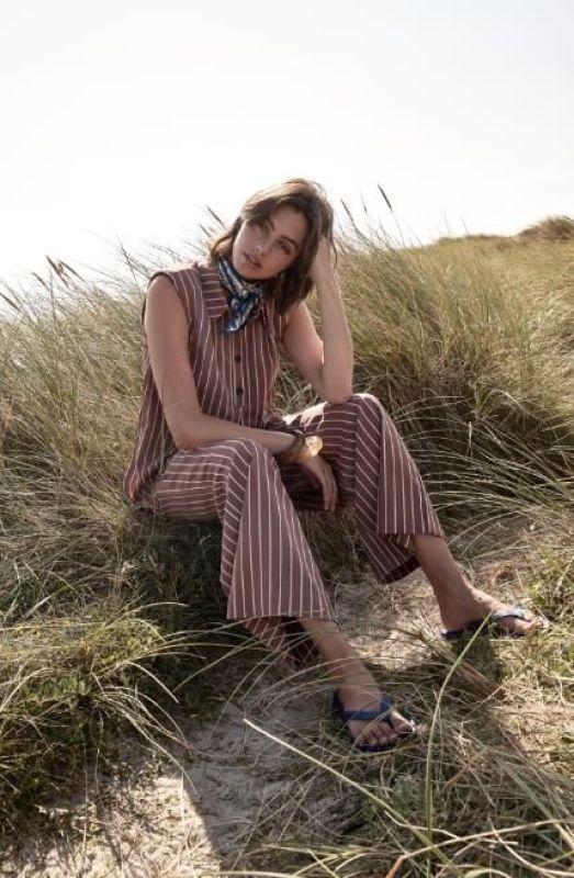 Peppercorn Oba Pant Mink Brown Stripe  (PC8866-4999S ) - MerkenOutlet