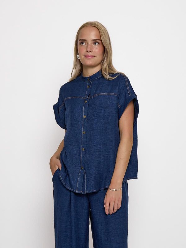 Peppercorn Ruth Shirt Dark Navy Mel.  (PC8812-5270M) - MerkenOutlet