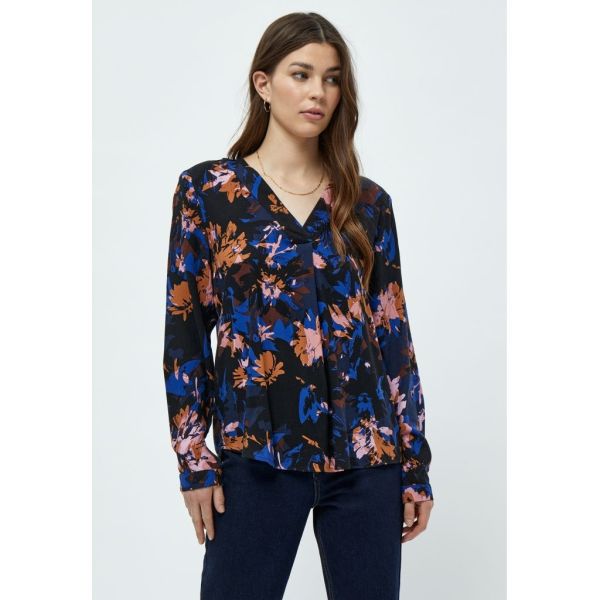 Peppercorn Gala Blouse Navy Purple  (PC6404-2011) - MerkenOutlet