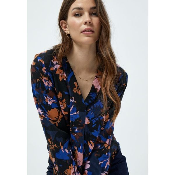 Peppercorn Gala Blouse Navy Purple  (PC6404-2011) - MerkenOutlet