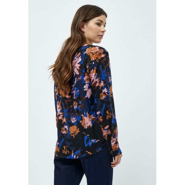 Peppercorn Gala Blouse Navy Purple  (PC6404-2011) - MerkenOutlet
